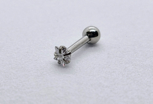 PIERCING CIRCONIA ESTRELLA 3MM; TONO PLATEADO