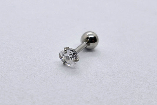 PIERCING CIRCONIA CORAZON 3MM; TONO PLATEADO