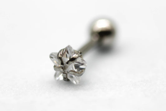 PIERCING CIRCONIA ESTRELLA 5MM; POSTE PLATEADO