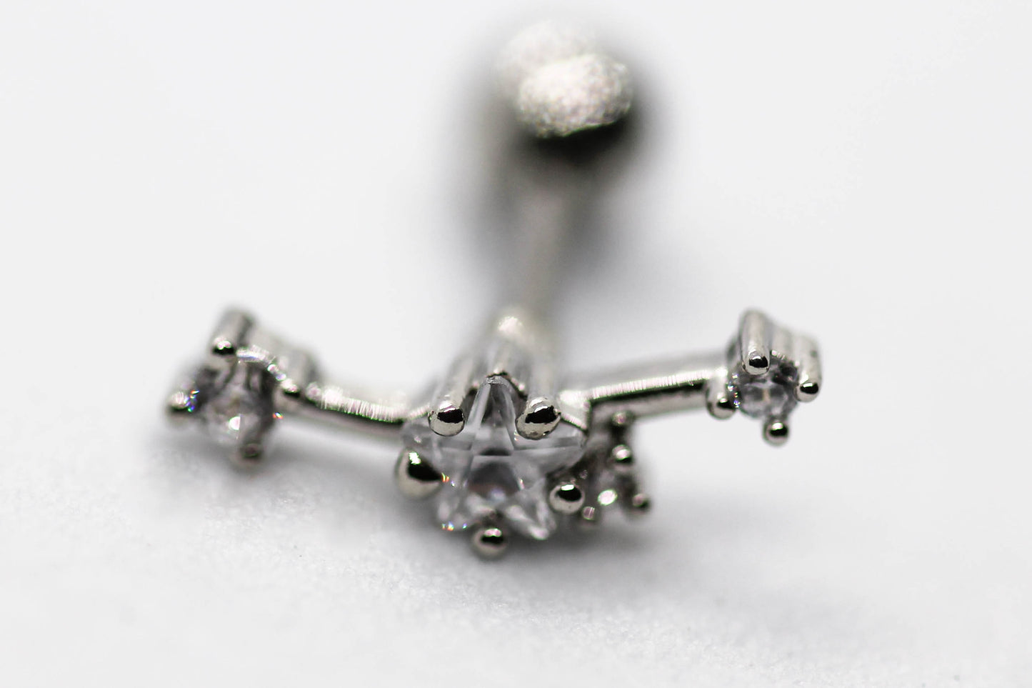 PIERCING CONSTELACION CIRCONIAS ESTRELLA; TONO PLATEADO