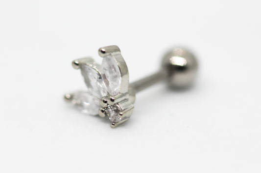 PIERCING FLOR LOTO 7MM; TONO PLATEADO