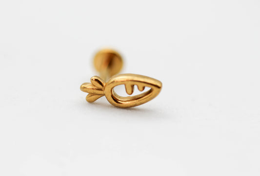 PIERCING ZANAHORIA 9MM; TONO DORADO
