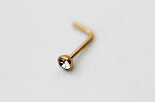 PIERCING NARIZ CIRCONIA 3MM; TONO DORADO