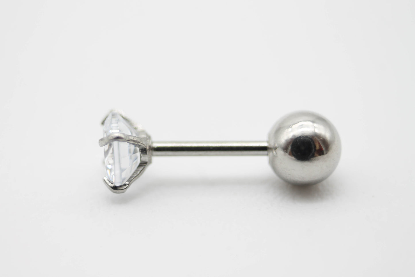 PIERCING CIRCONIA 4MM; TONO PLATEADO