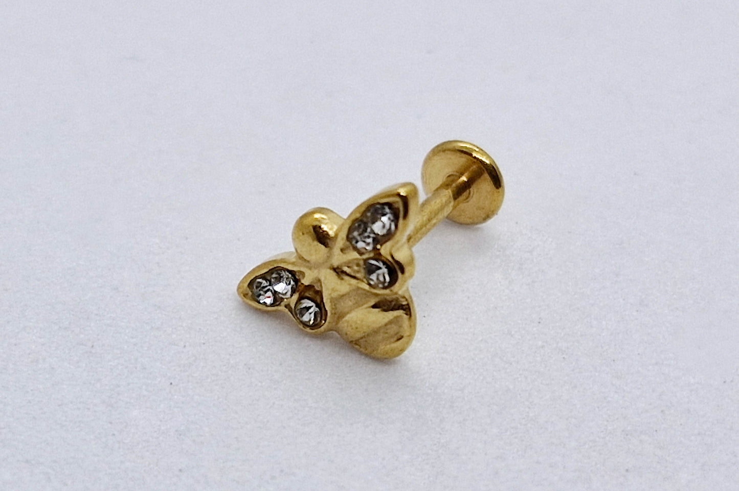 PIERCING ABEJORRO CIRCONIAS 7X8MM; TONO DORADO