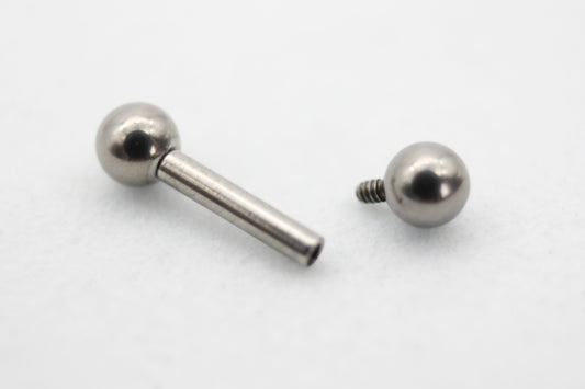 PIERCING ESFERA LISA 3MM POSTE TONO PLATEADO, TITANIO