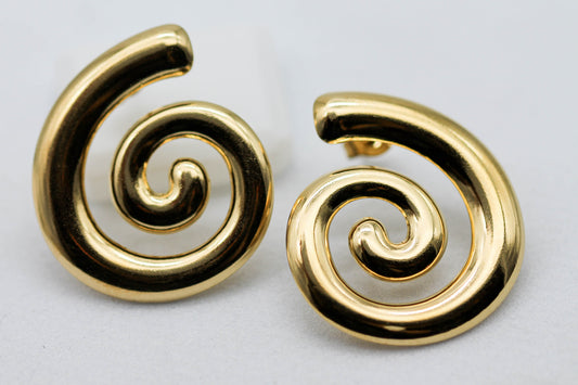 ARETES ESPIRAL 30MM; TONO DORADO
