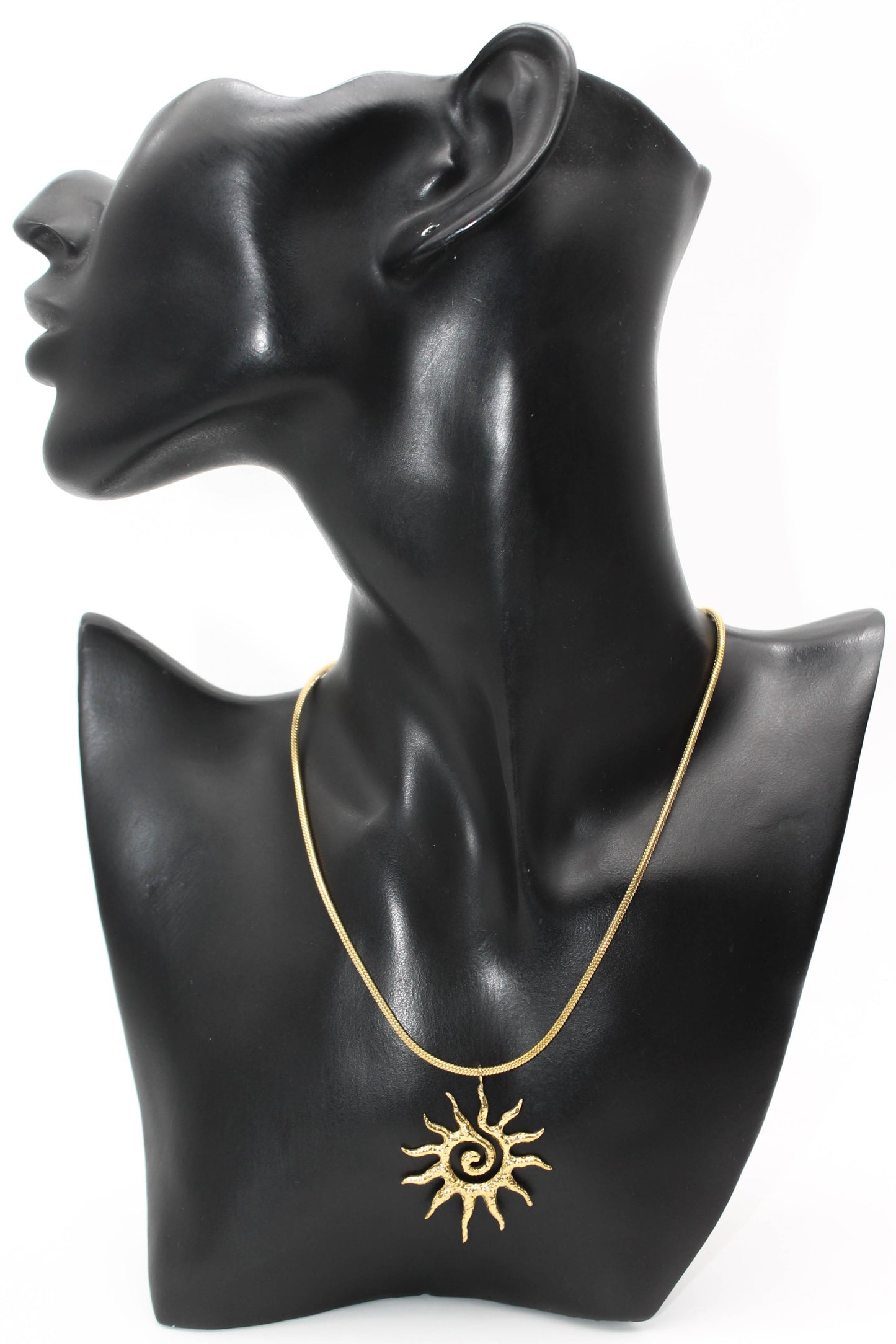 COLLAR SOL CADENA COLA DE RATON 40CMS + EXTENSION 5CMS; DIJE 35MM; TONO DORADO