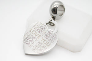 CHARM COLGANTE CORAZON "LOVE YOU"