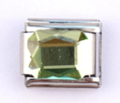 CIRCONIA RECTANGULAR VERDE;  PARA PULSERA ITALIANA