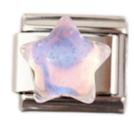 ESTRELLA RESALTADA ROSA;  PARA PULSERA ITALIANA