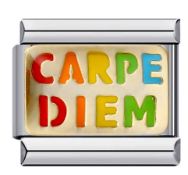 CARPE DIEM ESMALTE DE COLORES;  PARA PULSERA ITALIANA