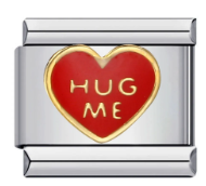 CORAZON HUG ME;  PARA PULSERA ITALIANA