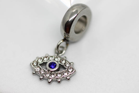 CHARM OJO TURCO CIRCONIA AZUL REY COLGANTE