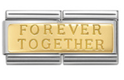 CHARM FOREVER TOGETHER FONDO DORADO PULSERA ITALIANA