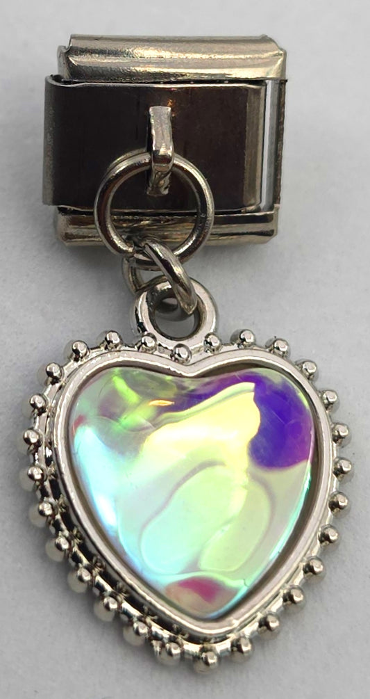 CHARM CORAZON TORNASOL COLGANTE PULSERA ITALIANA