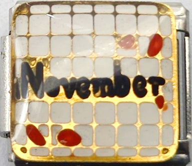 CHARM MESES DEL AÑO COLORES; PULSERA ITALIANA