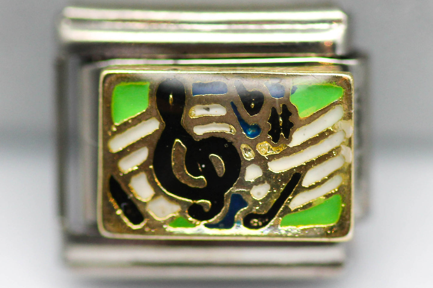 CHARM PARTITURA MUSICA CLAVE SOL; PULSERA ITALIANA