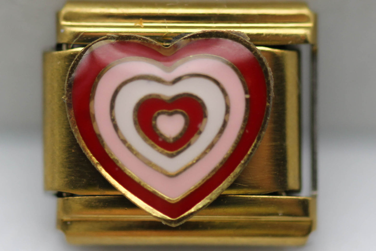 CHARM CORAZONES ROSAS/ROJOS PULSERA ITALIANA