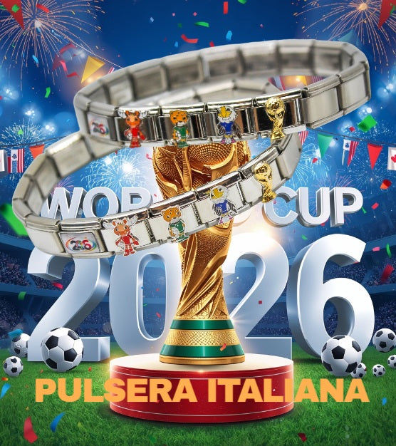 PULSERA ITALIANA MUNDIAL 2026; TONO PLATEADO