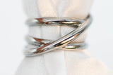 ANILLO TRIPLE CRUZADO, PLATEADO