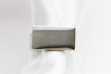 ANILLO AJUSTABLE RECTANGULO, TONO PLATEADO