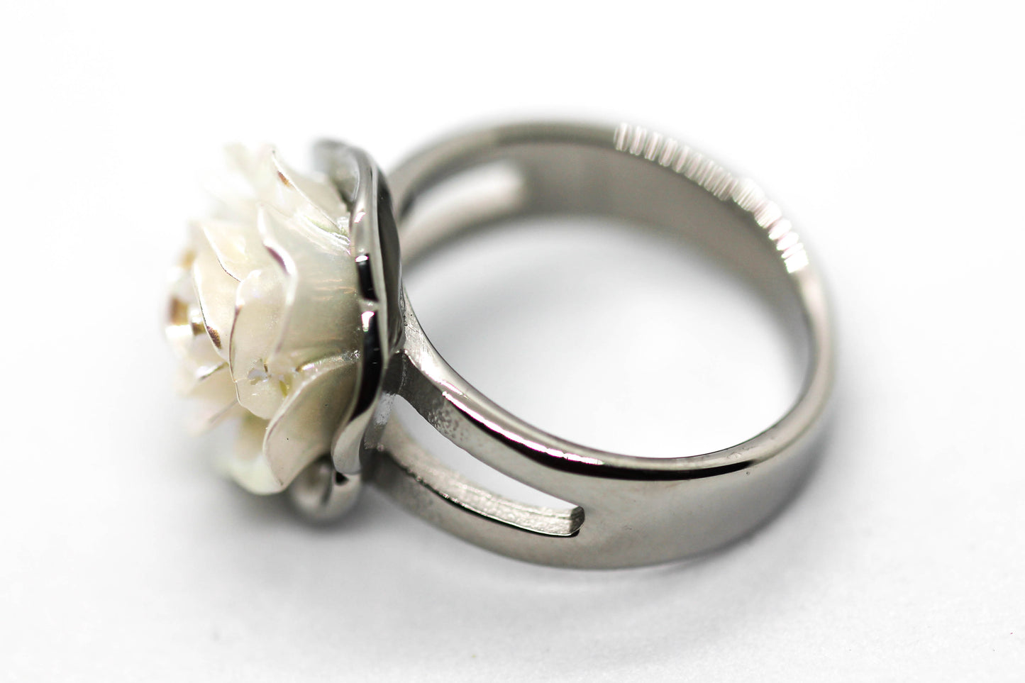 ANILLO ROSA NACAR 14MM; TONO PLATEADO