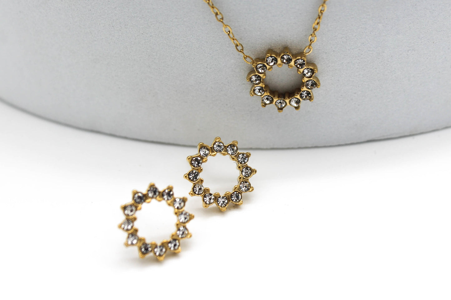 SET SOL CIRCONIAS; TONO DORADO