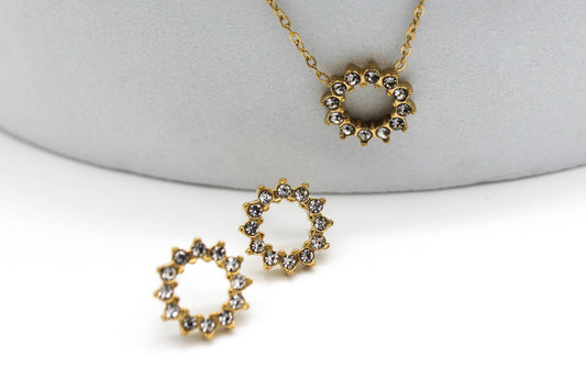 SET SOL CIRCONIAS; TONO DORADO