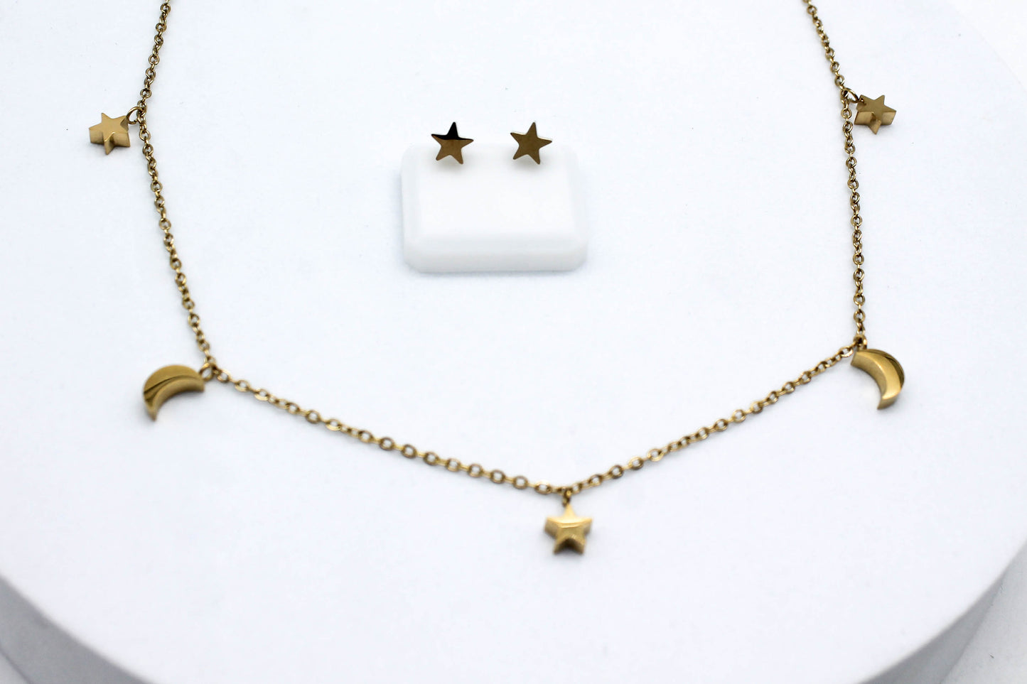 SET LUNAS Y ESTRELLAS MINI; TONO DORADO