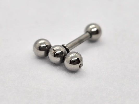 PIERCING TRES ESFERITAS EN LINEA; TONO PLATEADO