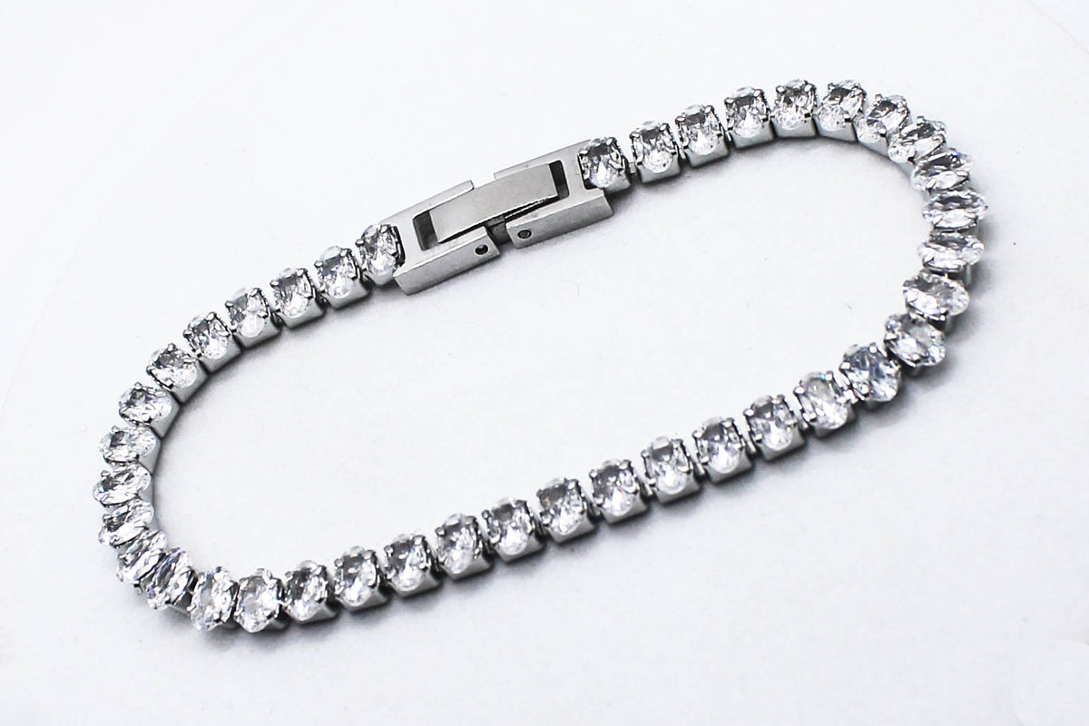 PULSERA TENNIS 5 PLATEADA