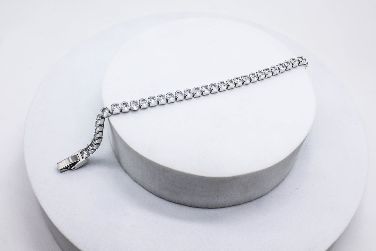 PULSERA TENNIS 5 PLATEADA