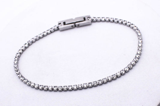 PULSERA TENNIS 2 PLATEADA