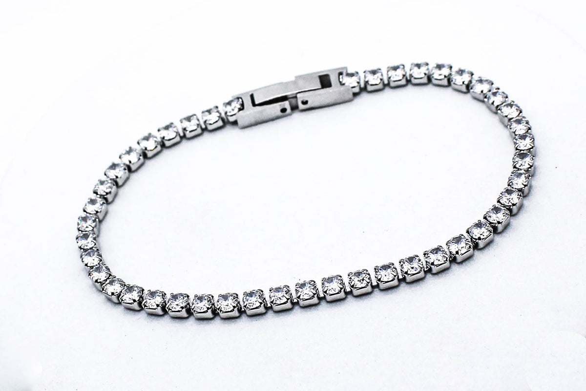 PULSERA TENNIS 3 PLATEADA