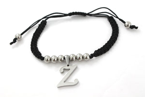 PULSERA TEJIDA NEGRA LETRA "Z"