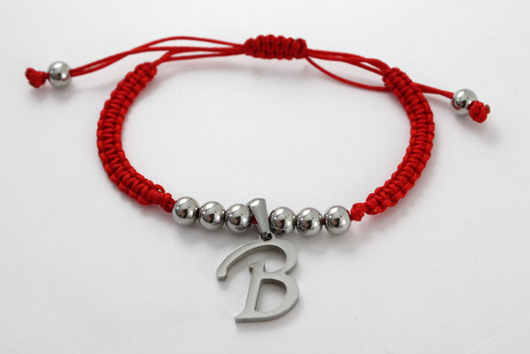 PULSERA TEJIDA ROJA LETRA 