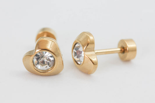 BROQUEL CORAZON CIRCONIA CON TOPE DE ROSCA, TONO DORADO