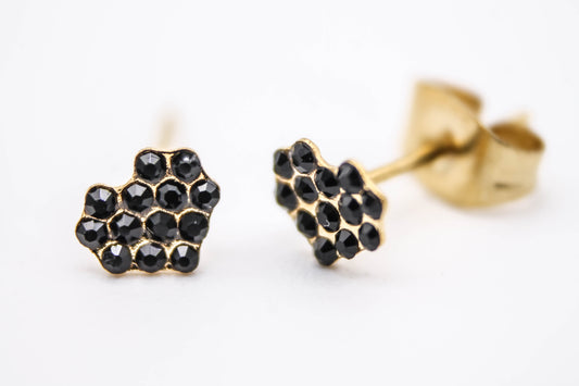 BROQUEL CORAZON MINI CIRC/NEGRAS