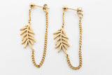 ARETES RAMA CON CADENA COLGANTE