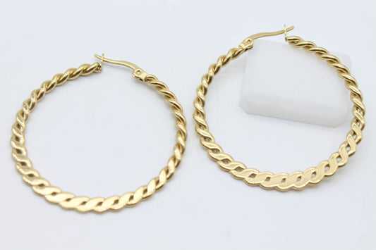 ARRACADA TORSAL PLANA 40 MM, TONO DORADO