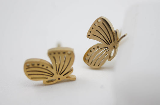 BROQUEL MARIPOSA ALAS RAYADAS, DORADO