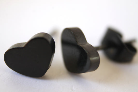BROQUEL CORAZON PLANO 8MM; TONO NEGRO