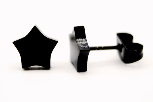 BROQUEL ARETES NEGROS ESTRELLA NEGRA DORADO  PLATEADO  ACERO QUIRURGICO INOXIDABLE 316L REGALO MUJER DETALLE CALIDAD  PRODUCTOS DE IMPORTACIÓN GUADALAJARA MÉXICO ENVÍOS DAMA JUVENIL MODA TENDENCIA DISEÑO GARANTÍA 
