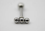 PIERCING LINEA DE 3 ESFERITAS, TONO PLATEADO