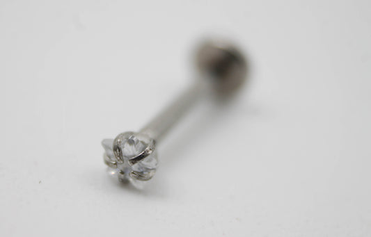 PIERCING MINI ESTRELLA DE CRISTAL, TONO PLATEADO