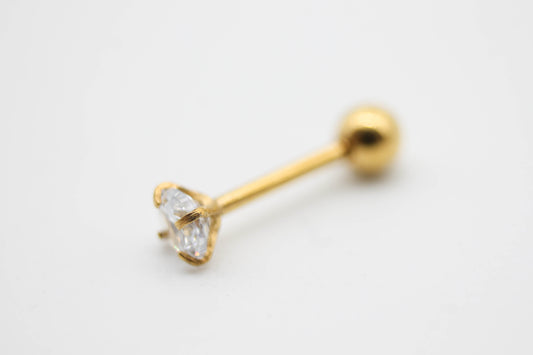 PIERCING BASICO CIRCONIA 4MM, TONO DORADO