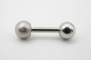 PIERCING ESFERA TEXTURA AZUCARADA 3 MM, TONO PLATEADO
