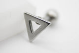 PIERCING TRIANGULO HUECO 6 MM, TONO PLATEADO