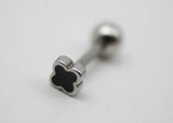 PIERCING VAN CLEEF ESMALTE NEGRO, TONO PLATEADO